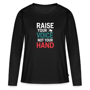 Sensibilisation à la violence domestique - T-shirt manches longues Premium bio Femme - noir - Devant - Julia (174cm)