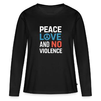 Sensibilisation à la violence domestique - T-shirt manches longues Premium bio Femme - noir - Devant - Julia (174cm)