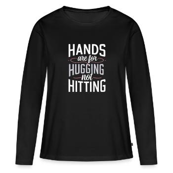 Sensibilisation à la violence domestique - T-shirt manches longues Premium bio Femme - noir - Devant - Julia (174cm)
