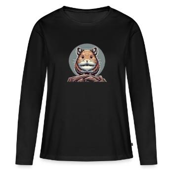 Design américain Pika Lover pour Pika - T-shirt manches longues Premium bio Femme - noir - Devant - Julia (174cm)