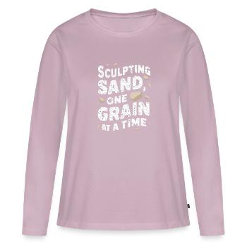 Sculpteurs de sable professionnels sur la plage du - T-shirt manches longues Premium bio Femme - rose poudré - Devant - Julia (174cm)