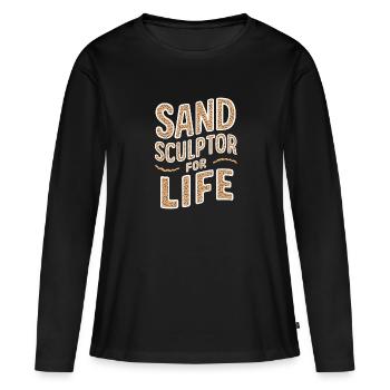 Sculpteurs de sable professionnels sur la plage du - T-shirt manches longues Premium bio Femme - noir - Devant - Julia (174cm)
