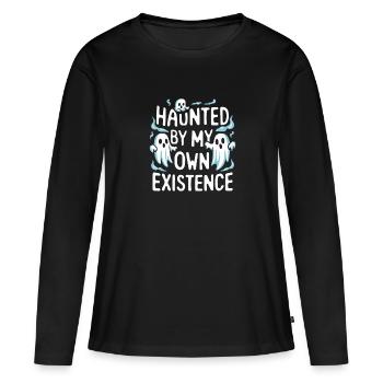 Appât fantôme Halloween Parapsychologie Paranormal - T-shirt manches longues Premium bio Femme - noir - Devant - Julia (174cm)
