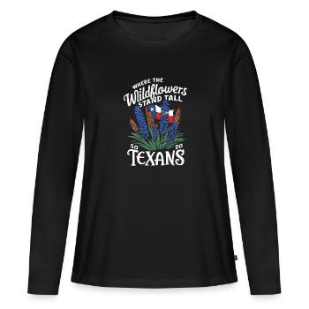 Texas Wildflowers Season Fields Flowers Texas - Women's Premium Organic Long Sleeve Shirt - black - Front - Julia (174cm)