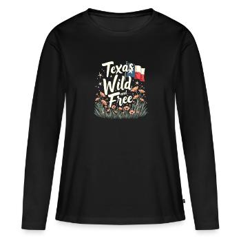 Texas Wildflowers Season Fields Flowers Texas - Women's Premium Organic Long Sleeve Shirt - black - Front - Julia (174cm)