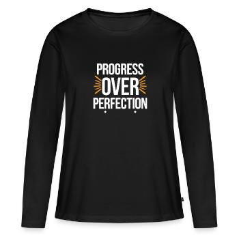 Leadership et gestion orientés vers le progrès pour - T-shirt manches longues Premium bio Femme - noir - Devant - Julia (174cm)