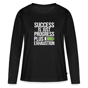 Leadership et gestion orientés vers le progrès pour - T-shirt manches longues Premium bio Femme - noir - Devant - Julia (174cm)