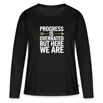 Leadership et gestion orientés vers le progrès pour - T-shirt manches longues Premium bio Femme - noir - Devant - Julia (174cm)