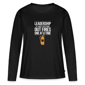 Leadership et gestion orientés vers le progrès pour - T-shirt manches longues Premium bio Femme - noir - Devant - Julia (174cm)