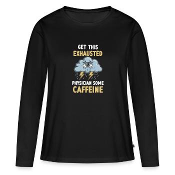 Überwältigende Erschöpfung und Burnout Symptome - Frauen Premium Bio Langarmshirt - Schwarz - Vorne - Julia (174cm)