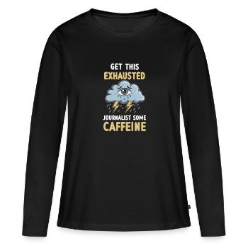 Erschöpfung Und Burnout Bei Überarbeiteten - Frauen Premium Bio Langarmshirt - Schwarz - Vorne - Julia (174cm)