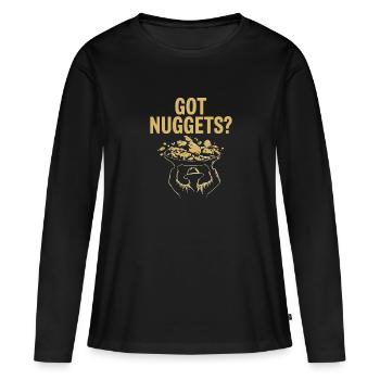 Ruée vers l’or Aventure Prospecteur d’or Chasse au trésor - T-shirt manches longues Premium bio Femme - noir - Devant - Julia (174cm)