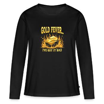 Ruée vers l’or Aventure Prospecteur d’or Chasse au trésor - T-shirt manches longues Premium bio Femme - noir - Devant - Julia (174cm)