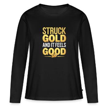 Ruée vers l’or Aventure Prospecteur d’or Chasse au trésor - T-shirt manches longues Premium bio Femme - noir - Devant - Julia (174cm)