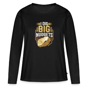 Ruée vers l’or Aventure Prospecteur d’or Chasse au trésor - T-shirt manches longues Premium bio Femme - noir - Devant - Julia (174cm)