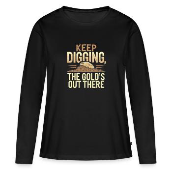 Ruée vers l’or Aventure Prospecteur d’or Chasse au trésor - T-shirt manches longues Premium bio Femme - noir - Devant - Julia (174cm)