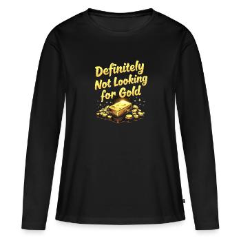 Ruée vers l’or Aventure Prospecteur d’or Chasse au trésor - T-shirt manches longues Premium bio Femme - noir - Devant - Julia (174cm)