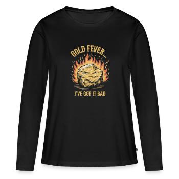 Ruée vers l’or Aventure Prospecteur d’or Chasse au trésor - T-shirt manches longues Premium bio Femme - noir - Devant - Julia (174cm)