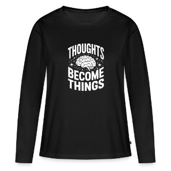 Comprendre la psychologie, l’ et le comportement - T-shirt manches longues Premium bio Femme - noir - Devant - Julia (174cm)