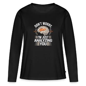 Comprendre la psychologie, l’ et le comportement - T-shirt manches longues Premium bio Femme - noir - Devant - Julia (174cm)