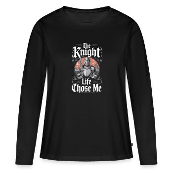 Foire Renaissance tenue Médiéval Ren Faire - T-shirt manches longues Premium bio Femme - noir - Devant - Julia (174cm)
