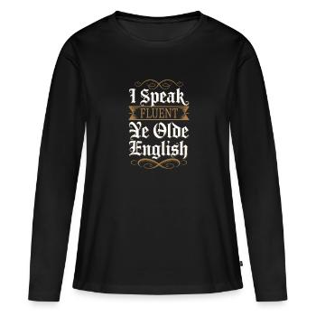 Foire Renaissance tenue Médiéval Ren Faire - T-shirt manches longues Premium bio Femme - noir - Devant - Julia (174cm)