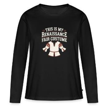 Foire Renaissance tenue Médiéval Ren Faire - T-shirt manches longues Premium bio Femme - noir - Devant - Julia (174cm)
