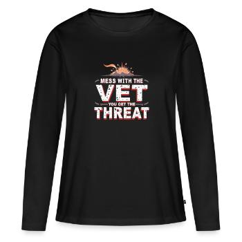 Honorez la Journée des anciens combattants avec le patriotisme et l’armée - T-shirt manches longues Premium bio Femme - noir - Devant - Julia (174cm)