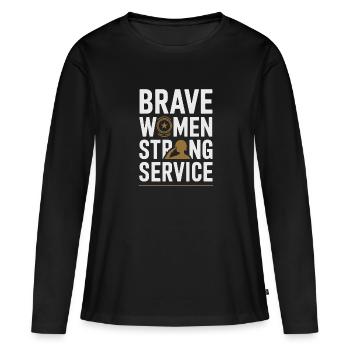 Honorez la Journée des anciens combattants avec le patriotisme et l’armée - T-shirt manches longues Premium bio Femme - noir - Devant - Julia (174cm)