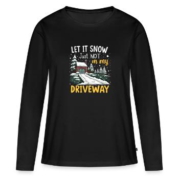 Winterwetter-enthusiast Snowstorm Chaser & Snow - Frauen Premium Bio Langarmshirt - Schwarz - Vorne - Julia (174cm)