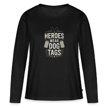 Ehre Unsere Veteranen An Veterans Day Mit - Frauen Premium Bio Langarmshirt - Schwarz - Vorne - Julia (174cm)