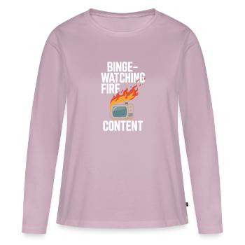 Binge Watching Marathon for series and film fans - Women's Premium Organic Long Sleeve Shirt - dusky pink - Front - Julia (174cm)