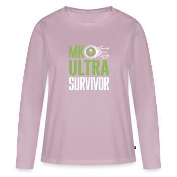 Mind Control Mk-Ultra Conspiracy And Government - Women's Premium Organic Long Sleeve Shirt - dusky pink - Front - Julia (174cm)