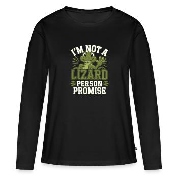 Lézard Peuple Reptile Conspiration Et Secret - T-shirt manches longues Premium bio Femme - noir - Devant - Julia (174cm)