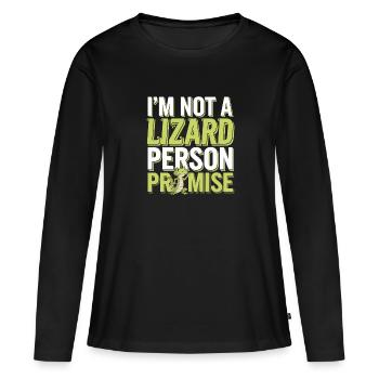 Lézard Peuple Reptile Conspiration Et Secret - T-shirt manches longues Premium bio Femme - noir - Devant - Julia (174cm)