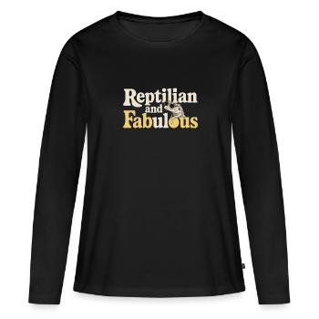 Lézard Peuple Reptile Conspiration Et Secret - T-shirt manches longues Premium bio Femme - noir - Devant - Julia (174cm)