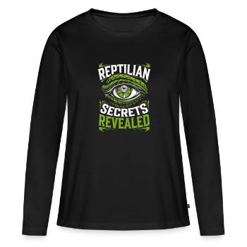 Lézard Peuple Reptile Conspiration Et Secret - T-shirt manches longues Premium bio Femme - noir - Devant - Julia (174cm)