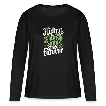 Lézard Peuple Reptile Conspiration Et Secret - T-shirt manches longues Premium bio Femme - noir - Devant - Julia (174cm)