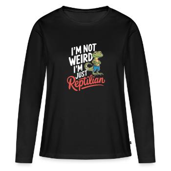 Lézard Peuple Reptile Conspiration Et Secret - T-shirt manches longues Premium bio Femme - noir - Devant - Julia (174cm)