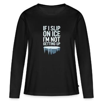 Hiver--froid-plaintes - T-shirt manches longues Premium bio Femme - noir - Devant - Julia (174cm)