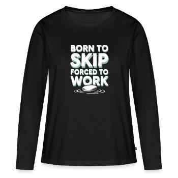 Saut de pierre, saut de pierre, pierre de loisir en plein air - T-shirt manches longues Premium bio Femme - noir - Devant - Julia (174cm)