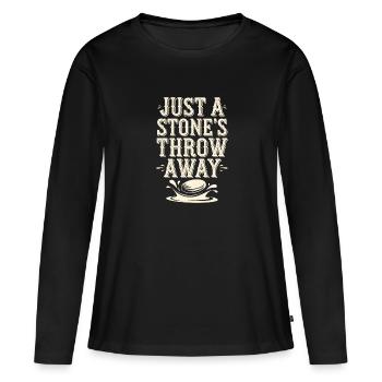 Saut de pierre, saut de pierre, pierre de loisir en plein air - T-shirt manches longues Premium bio Femme - noir - Devant - Julia (174cm)