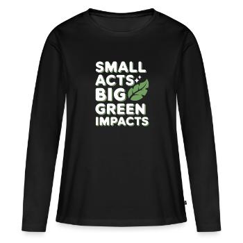 Optimisme climatique, Jour de la Terre, Durabilité - T-shirt manches longues Premium bio Femme - noir - Devant - Julia (174cm)