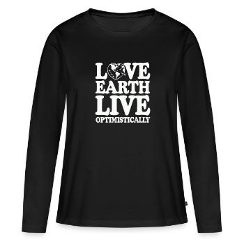 Optimisme climatique, Jour de la Terre, Durabilité - T-shirt manches longues Premium bio Femme - noir - Devant - Julia (174cm)