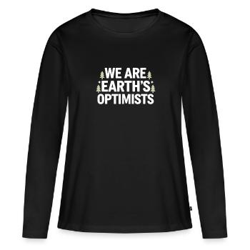 Optimisme climatique, Jour de la Terre, Durabilité - T-shirt manches longues Premium bio Femme - noir - Devant - Julia (174cm)