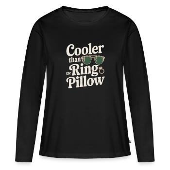 Bague Dude Cérémonie de mariage Bague Guy - T-shirt manches longues Premium bio Femme - noir - Devant - Julia (174cm)