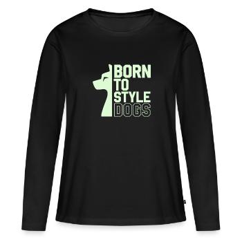 Passionné de soins pour chiens Soins et soins pour chiens - T-shirt manches longues Premium bio Femme - noir - Devant - Julia (174cm)