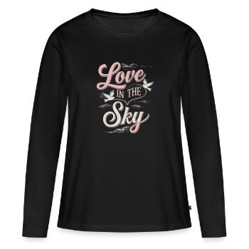 Amoureux de la migration des oiseaux Oiseaux migrateurs - T-shirt manches longues Premium bio Femme - noir - Devant - Julia (174cm)