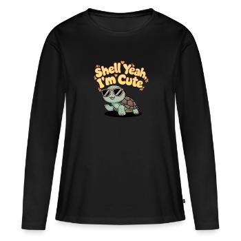 Schildkrötenpflege Für Besitzer Von - Frauen Premium Bio Langarmshirt - Schwarz - Vorne - Julia (174cm)