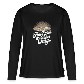 Satire de la Terre Plate Conspiration Drôle Et - T-shirt manches longues Premium bio Femme - noir - Devant - Julia (174cm)